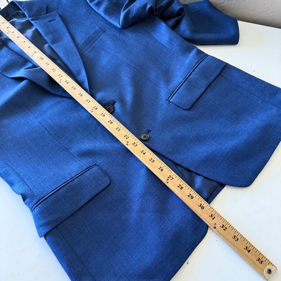 Lauren Ralph Lauren Black Label Linen Blend Cobalt Blazer Suit Jacket Mens 42R - Picture 9 of 12
